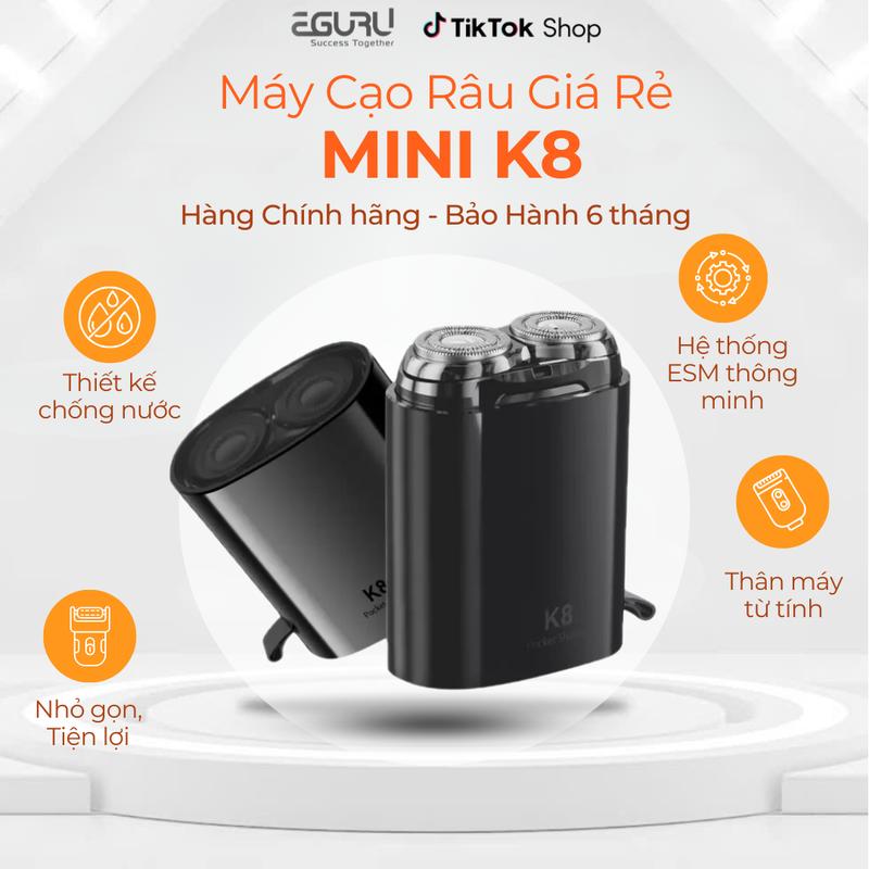 Máy cạo râu Enchen K8 đầu cạo 2D chống nước, 18 lưỡi dao tự mài, pin dùng đến 60 ngày - BH 6 tháng