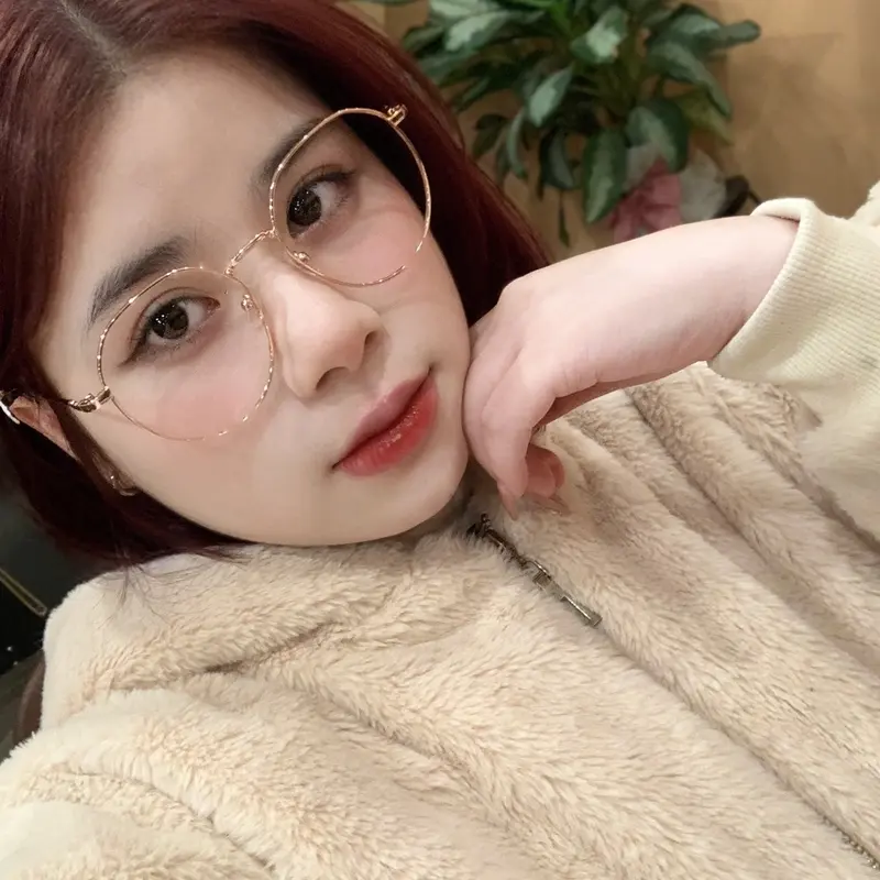 Gọng kính cận nữ thời trang tròn góc cạnh dành cho mặt vừa và to chất liệu kim loại M6 cắt độ cận free - Women Mắt Kính 2