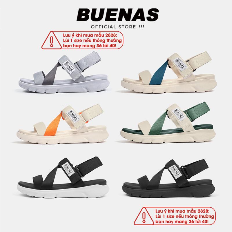 Sandal Buenas 2828 nam nữ đế cao 3cm nhẹ êm - dép quai hậu quai chéo đi học, đi làm, đi chơi