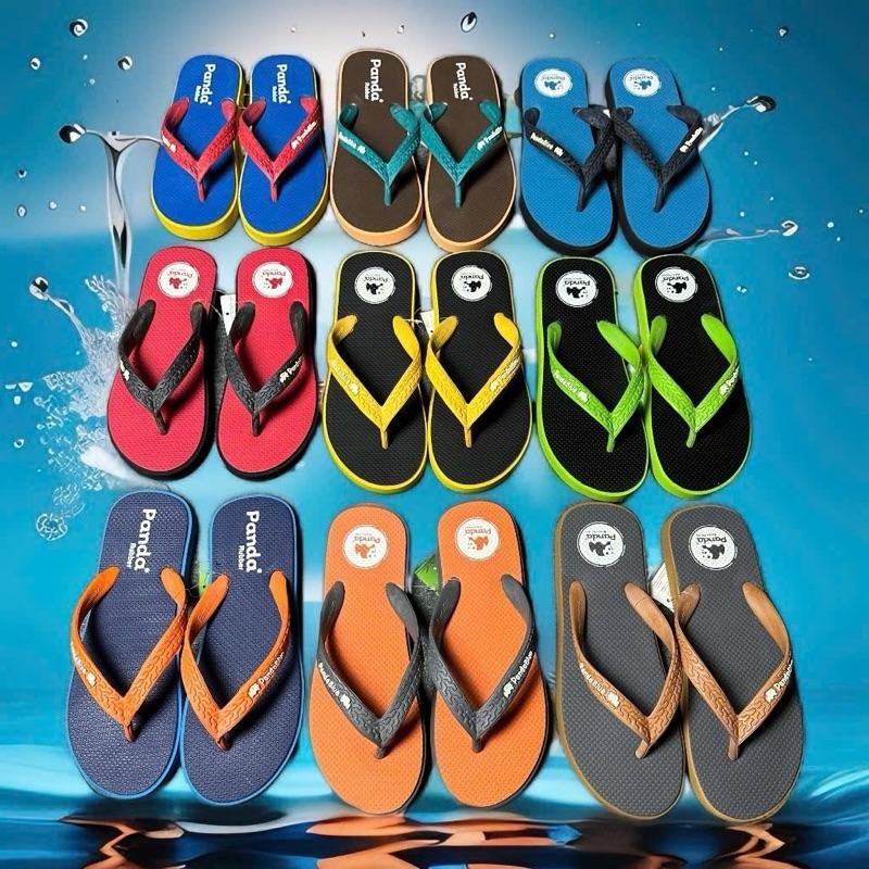 Dép Tông PANDABLUE Thái Lan Cao Su Non Siêu Bền Nam Nữ 7 Màu Phối Tươi Trẻ - Đế Bằng có viền bên dép