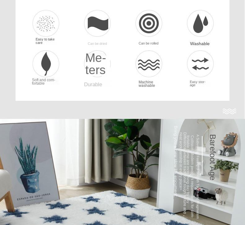 Product Introduction of Thảm trải giường hoàn toàn, phong cách Bắc Âu, nâng cấp mềm mại và mịn màng, nhuộm cà vạt, với mô hình len và lụa, thích hợp cho phòng Khách, bàn trà và thảm đầu giường, thảm tóc dài, thảm trang trí đèn lồng, thảm 7