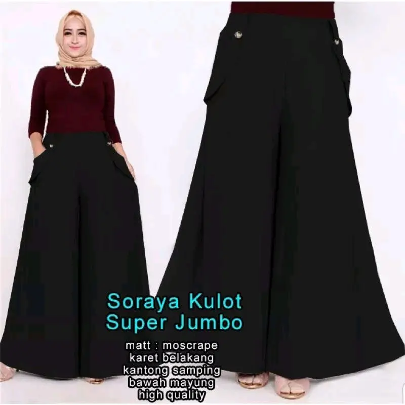 celana kulot soraya / celana kulot crepe jumbo / kulot wanita / kulot Nyaman 2
