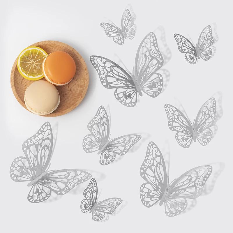 Product Introduction of 12/24/48pcs 3D Butterfly Wall Decor Wall Sticker, Gold Butterfly Decorations for Butterfly Birthday Party Cake Room Decorations 9