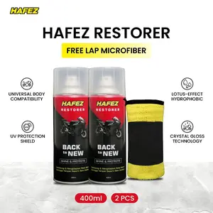 HAFEZ 2 RESTORER BUNDLING KAIN LAP MICROFIBER Pengkilap dan Penghitam Body Kendaraan Motor