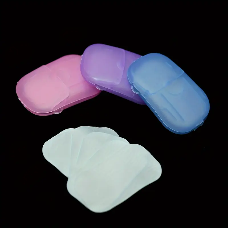 Xà phòng dùng một lần, 1 hộp / 4 hộp, Viên rửa tay Cầm Tay Đóng Hộp, Tấm xà phòng mini, Thích hợp cho du lịch 7