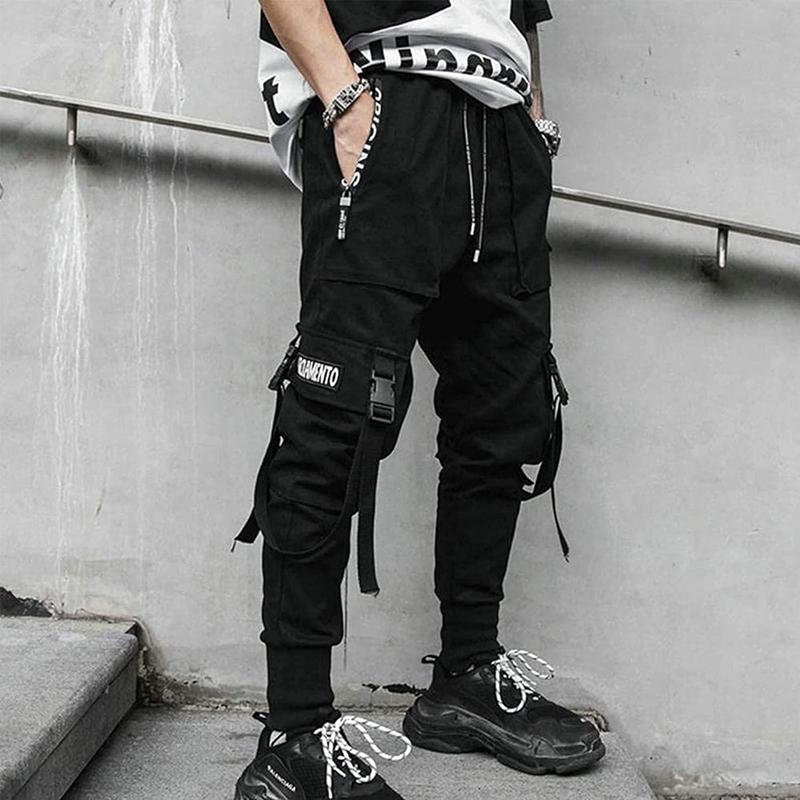 XYXIONGMAO Harem Streetwear Techwear - Pantalones Deportivos Tácticos De Estilo Hip Hop, Con Costuras Sueltas, Funcionales Y Casuales, Negro