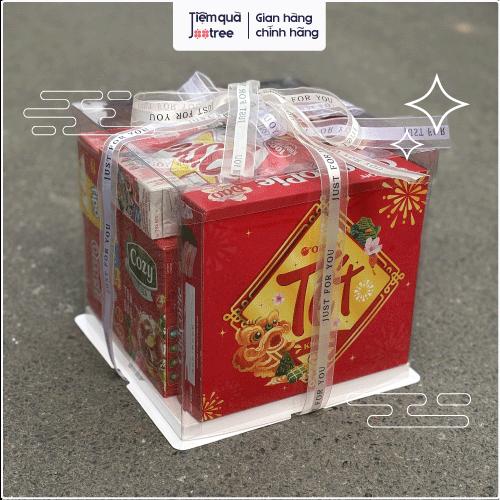 [Tiệm Quà Jootree] Hộp quà trong suốt - Quà Biếu Tặng Sinh Nhật Đỏ Tươi - Quà Tặng Tài Lộc, an toàn vệ sinh, nói không với bánh kẹo cân - Quà Tặng Kinh Tế, Tinh Tế và Thực Tế - Ăn Vặt, Snack, Food, Candy, Cake 1