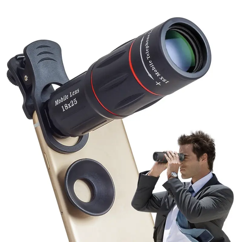 APEXEL Lensa Zoom HP Lens Kamera Tele Zoom HP 18X ZOOM LENSA Universal 18X25 Handphone Bermata HD Ponsel Lensa Camera HP Ponsel Lensa Zoom Optik Dengan Tripod untuk Ponsel 1