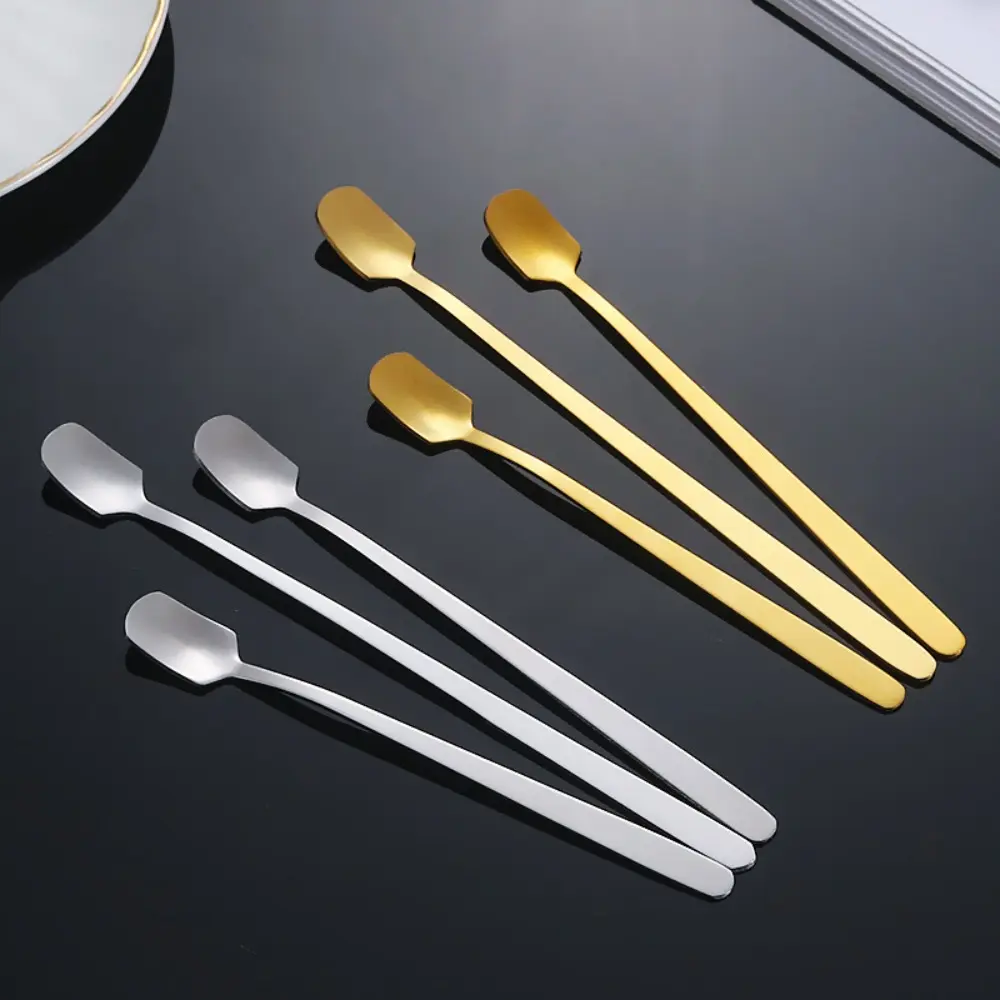 Muỗng Trộn Cà Phê, Thép Không Gỉ 304 Chất Lượng Cao, Cán Dài, Dày Dặn, Muỗng Nhỏ Có Thể Tái Sử Dụng, Muỗng Khuấy Trộn
