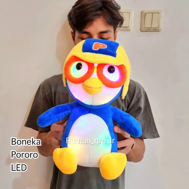 Boneka Pororo the Little Penguin LED Lampu Bubble Dolls Loopy Pororo Guling Pororo 2