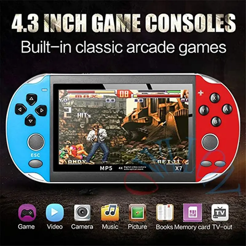 [ORIGINAL] PSP X7 Gameboy Handheld Game Console Player 8G Built-in 10000+ Games 4,3" 2