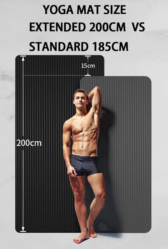 Product Introduction of 2024 NEW 2meter Extended Yoga Mat Thickened Non Slip Widened Beginner's Home Weight Loss and Fitness Mat Sports Floor  Mat Unisex body Management, bodybuilding 3