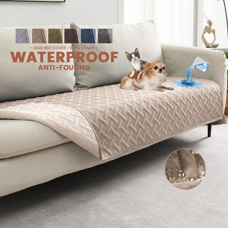 Double-sided Woven Pattern Pet Sofa Blanket, Waterproof Anti-fouling Pet Bed Mat, Home Furniture Couch Cover for Most Cats Dogs 7