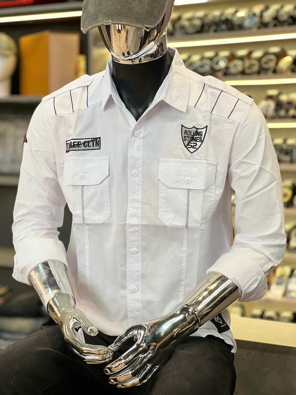 [2 Mẫu Áo Sơ Mi Tay Dài & Tay Ngắn] Áo Sơ Mi Nam Tay Dài & Tay Ngắn Túi Hộp Thêu Viền Sọc Vai Tag Logo THREE CLTN Chất Vải Áo Kaki S3253 SN1261