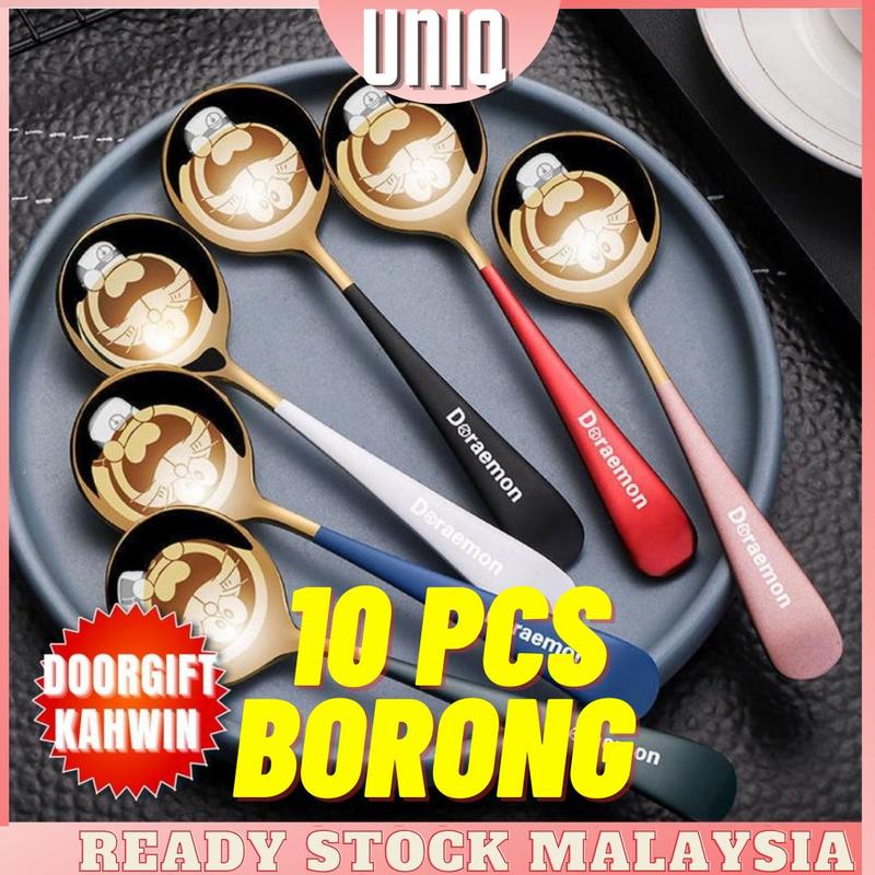 10PCS🔥 READY STOCK UNIQ Spoon Coffee spoon Stainless Steel Teaspoon ...
