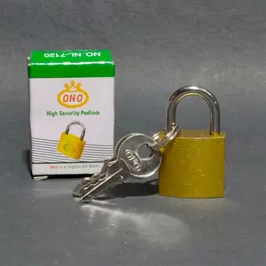 Gembok kuning Merk ONO press pendek varisi ukuran 20 mm - 25 mm -  32 mm -  40 mm - 50 mm