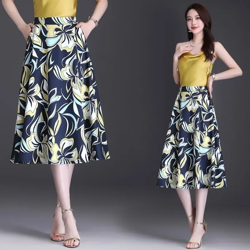 Váy Chữ A In Họa Tiết, Cạp Cao, Bó Sát, Dài Trung Bình Qua Đầu Gối, Váy Ô Xếp Ly, Phong Cách Xếp Nếp, Thích Hợp Cho Nữ, Hàng Mới Về Mùa Hè 2024 Women Khuy