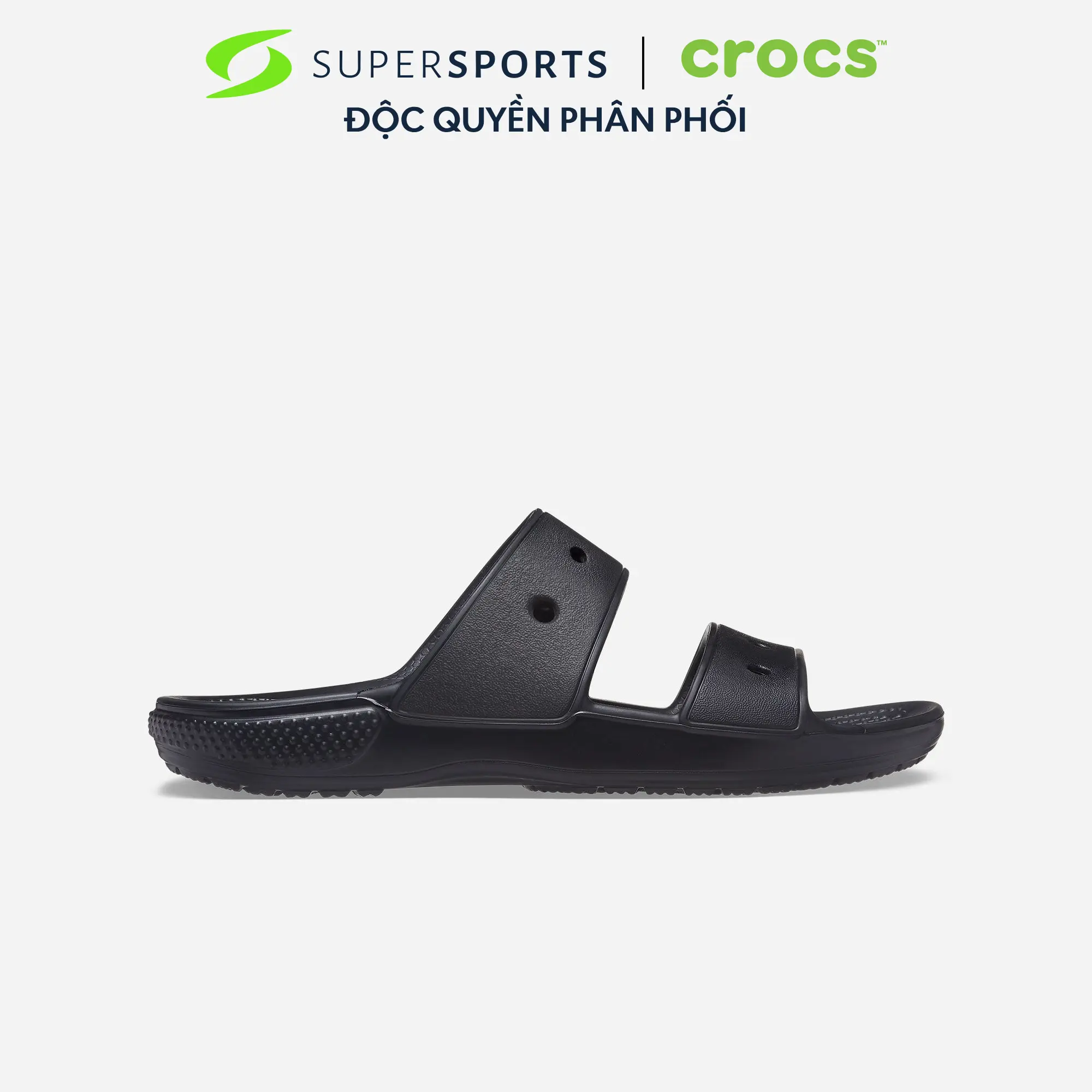 Dép quai ngang unisex Crocs Classic Sandal U Black - 206761-001 Đế Bằng LSW306