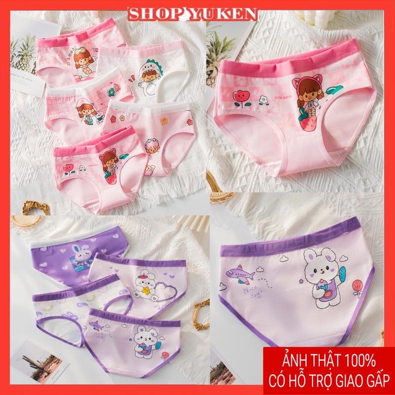 ( Đọc mô tả chọn size)Combo 5 Quần Lót Cho bé gái chất cotton 10kg đến 37kg. QUẦN CHÍP CHO BÉ GÁI