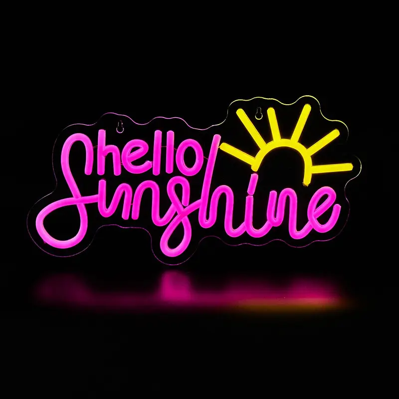 Hello Sunshine Neon Sign, 1 Count USB Powered Neon Sign, Decorative Neon Sign for Home Party & Shop & Bar & Beach, Home Decor, Room Decor 2