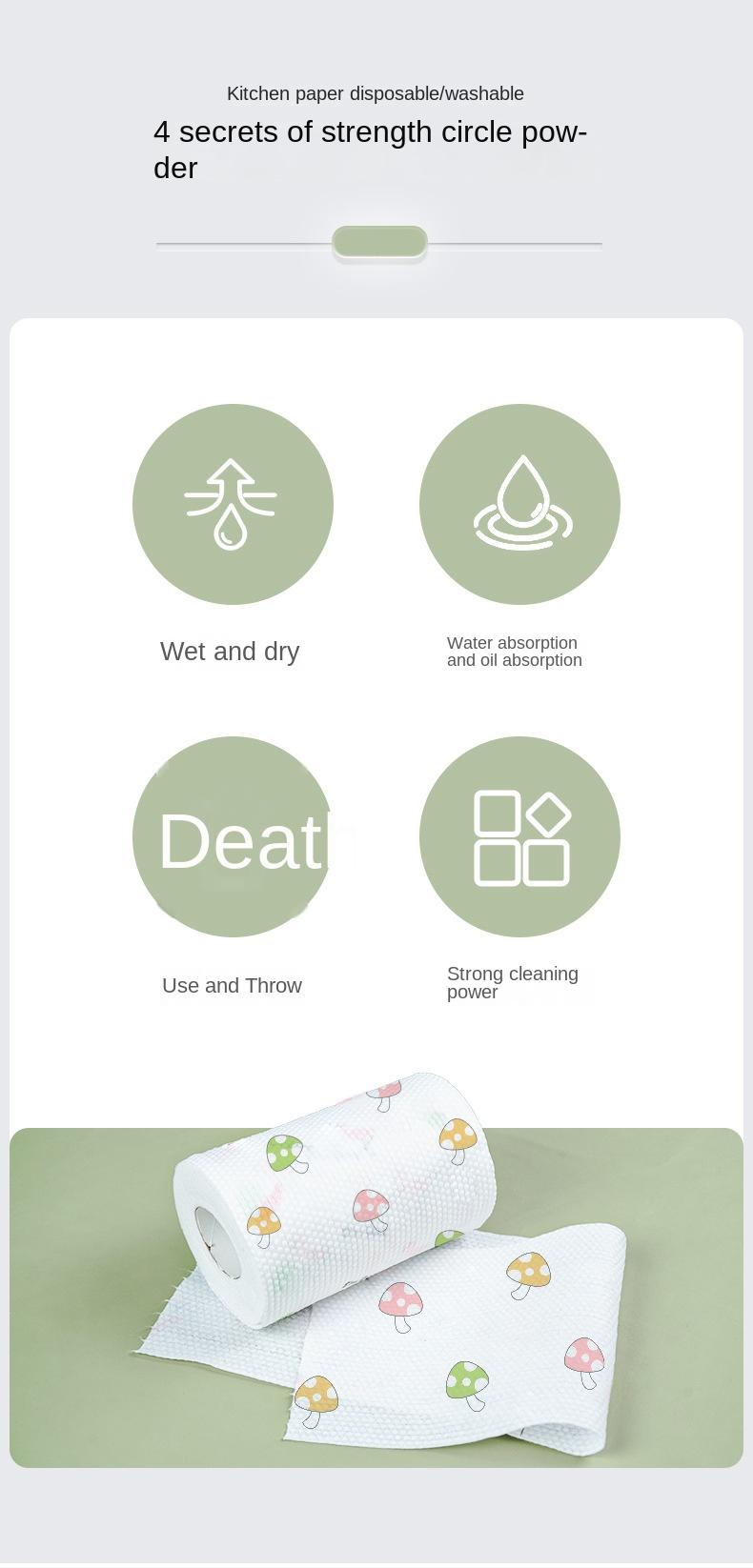 Product Introduction of Kitchen Rag Wet and Dry Cloth, Absorbent Water and Oil Absorbent Thick Thick Tissue, Multi-Purpose, Super Thick, Washable For Home Use, Point-Break Design easy to tear, and it's easier to dispose of when used 1