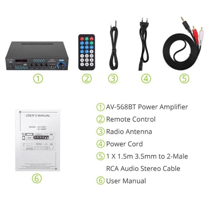 Product Introduction of เพาเวอร์แอมป์ 12V DC 220V 2000W Bluetoothสเตอริโอ Amplificador เครื่องขยายเสียง เครื่องขยายเสียงโฮมเธียเตอร์โฮมคาราโอเกะ 35