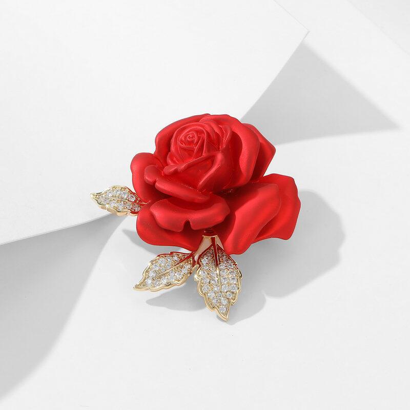 New multi-purpose fixed clothing clip, suit jacket, cheongsam accessory, rose chest flower, red camellia flower brooch 3