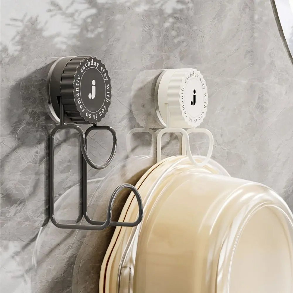 Portable Strong Suction Cup Hooks Wall-mounted Rotatable Bathroom Storage Rack Stainless Steel Washbasin Hook