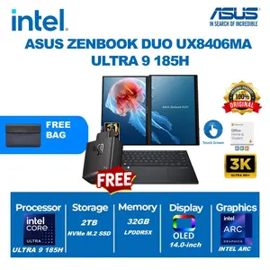 Asus Zenbook Duo UX8406MA OLED TOUCH - ULTRA 9 185H 32GB 2TB 14" 3K 100% DCI-P3