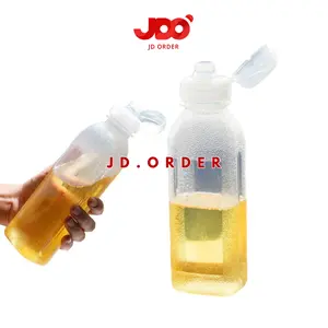 Botol Minyak Saus Kecap Anti Tumpah 500ml Serbaguna Plastik Putih Silikon Dapur Oil - Kitchenware