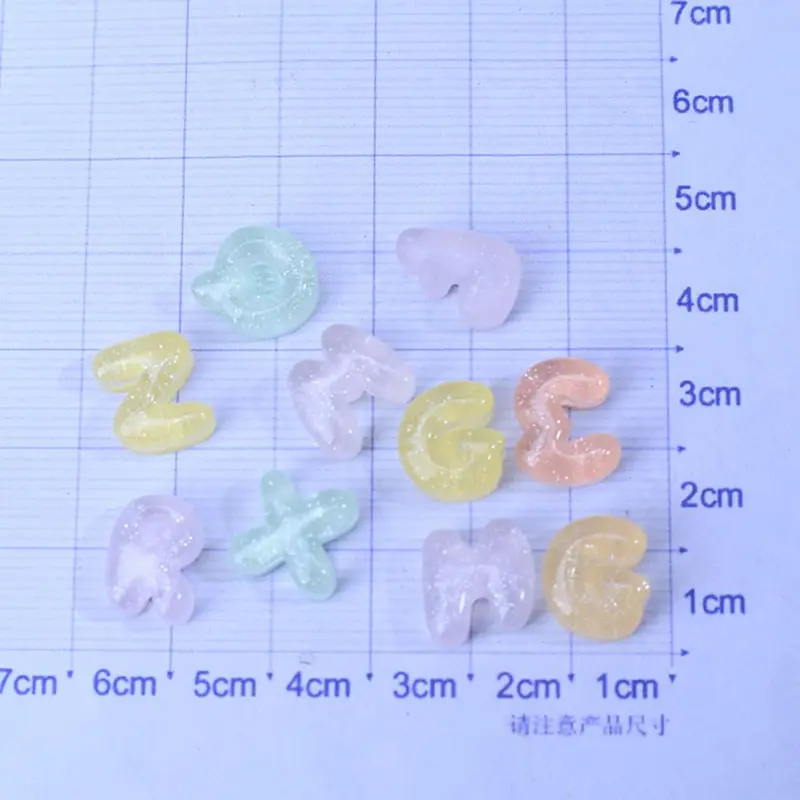 Charm Slime Resin, 20 Chiếc, Chữ Cái Tiếng Anh Hỗn Hợp, Phụ Kiện Thủ Công Tự Làm, Kẹp Tóc, Sổ Lưu Niệm, Trang Trí Ốp Điện Thoại, Hàng Mới Về 5