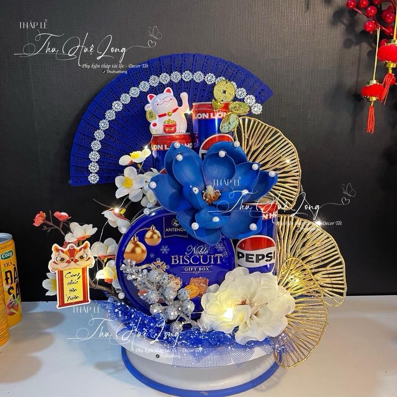 V5- Set phụ kiện trang trí Tháp bánh Tết tháp nước tài lộc tráp nhỏ mẫu danisa kẹo 2025