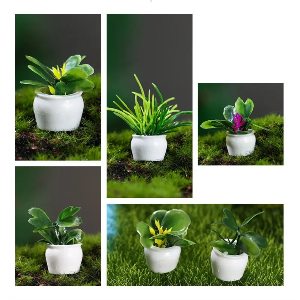 Dollhouse Decor Simulation Plants Mini Tree Potted Mini Plastics Simulation Potted Plants 1:12 Dollhouse Resin Dollhouse Green Plant Dollhouse Miniature