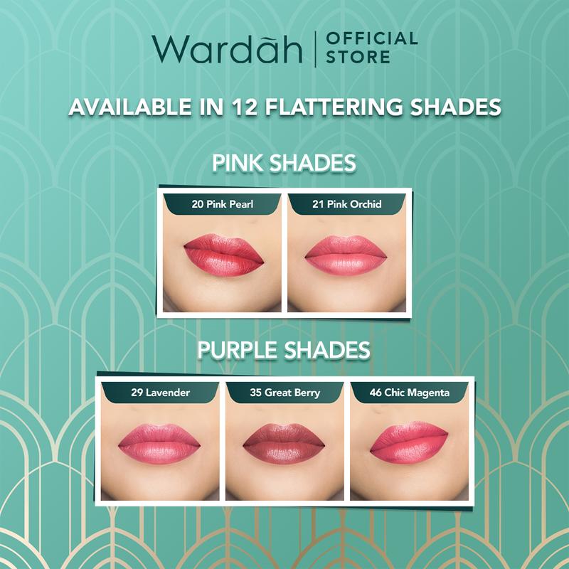 Wardah Exclusive Moist Lipstick - Warna Intense dengan Natural Moist dan Glossy Finish - Dilengkapi Vitamin E yang Melembabkan Bibir - Tekstur Halus 2