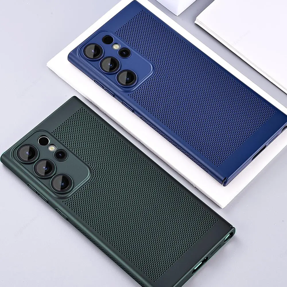 Vỏ tản nhiệt cho Samsung Galaxy , vỏ lưới mỏng cho S23 Ultra, S22 Plus, S21, S20FE, A52, Note 20, Ultra, A32, A13, A33, A53, A73