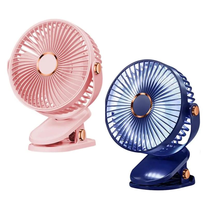 Quạt tích điện có kẹp tiện lợi 360 độ 5 tốc độ gió đèn ngủ pin trâu Dành cho bé xe đẩy du lịch - Mobile Phụ Kiện