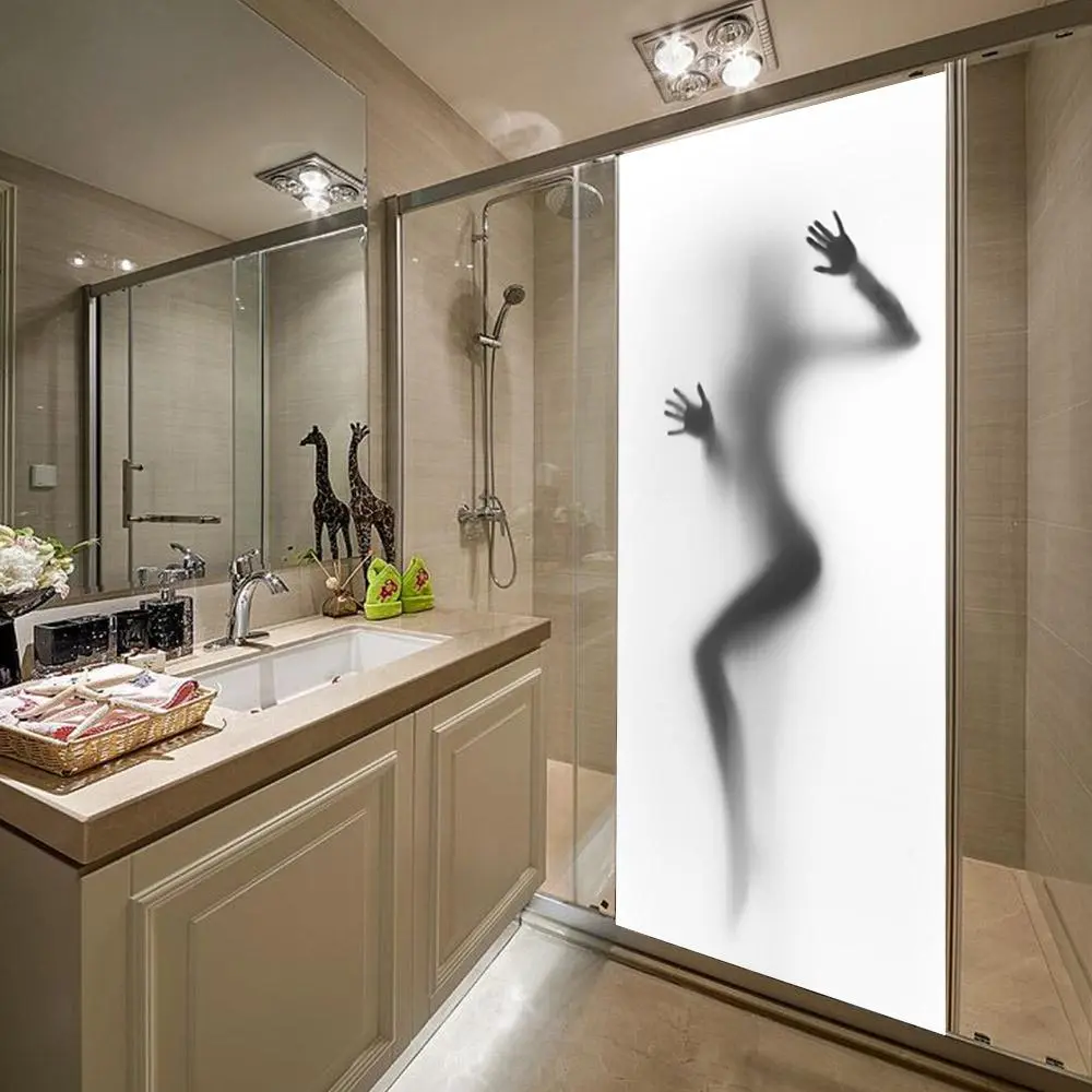 3D Door Mural Fashion Body Art Door Sticker, 2 Counts/set Removable Waterproof Wallpaper, Decorative Sticker for Home Bedroom Bathroom