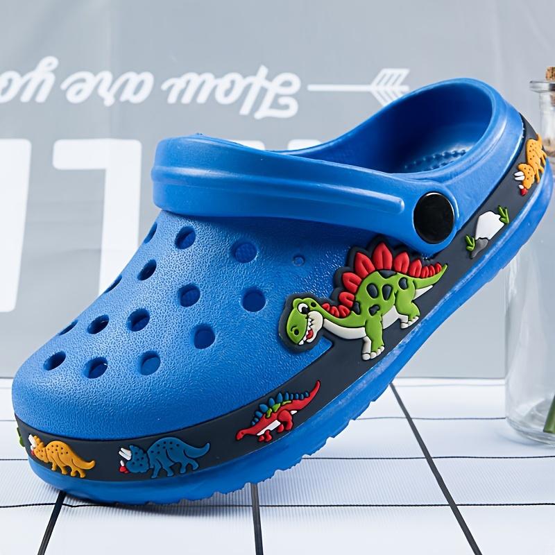 Little Surprise Box Blue Smilie Dino Slip on Clogs/Footwear for Toddlers & Kids. main image 0