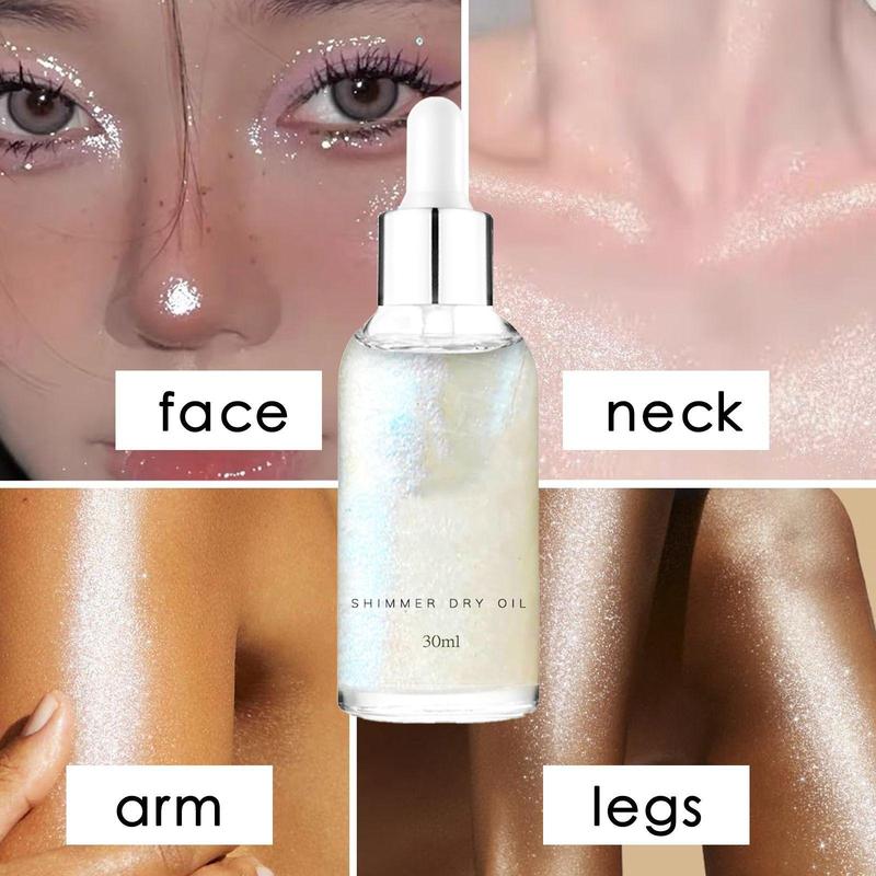 Shimmer Dry Oil, Moisturizing Body Highlighter, Hydrating Body Essence, Body Care Product for Women & Men, Perfect for Parties 4