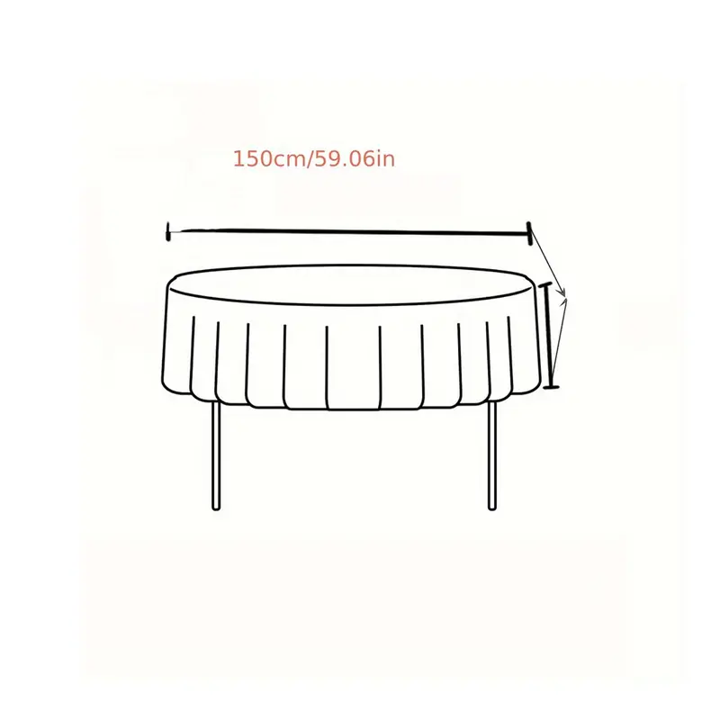 Solid Color Round Tablecloth, Waterproof & Stain-proof Tablecloth, Durable Tablecloth for Dining Room, Party & Wedding 7