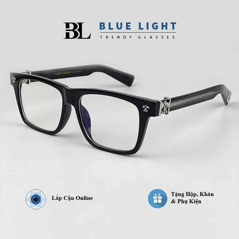 Gọng Kính Cận, Kính Mắt Giả Cận Nam Nữ, Chống Ánh Sáng Xanh, Mắt Vuông To Chrome Heart Cao Cấp Tinh Sảo - BLUE LIGHT