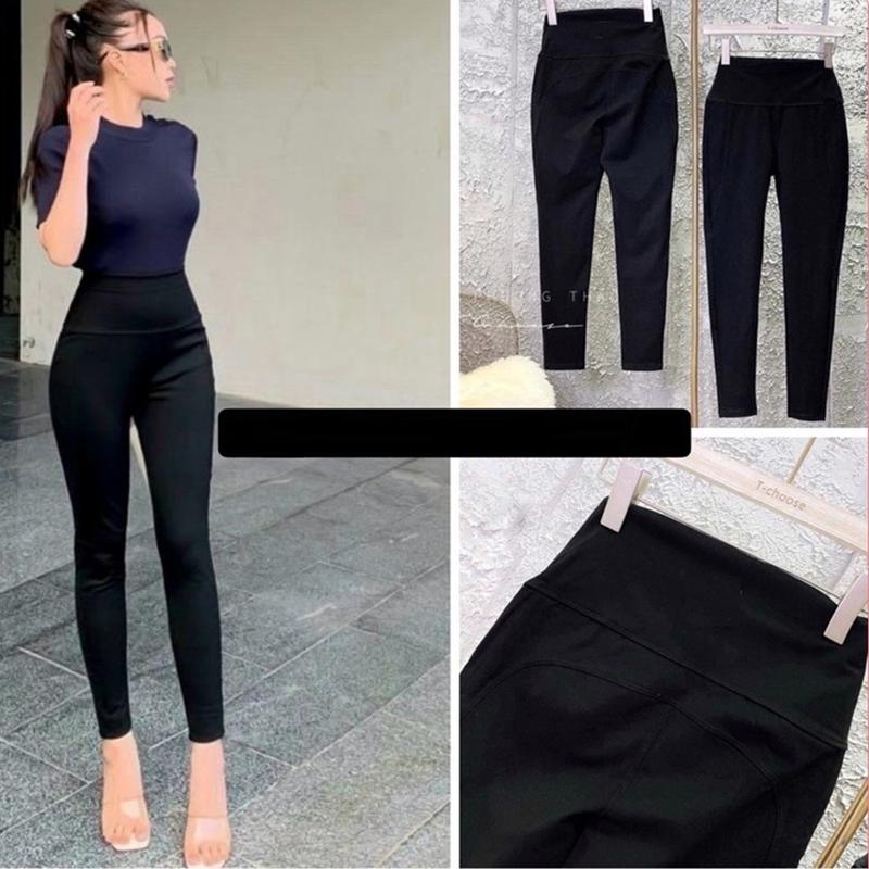 ( BIG SIZE 75-80KG) Quần legging Chất Umi Hàn Cạp Cao 10cm Pants Nữ Women quần  thun nâng mông quần  legging