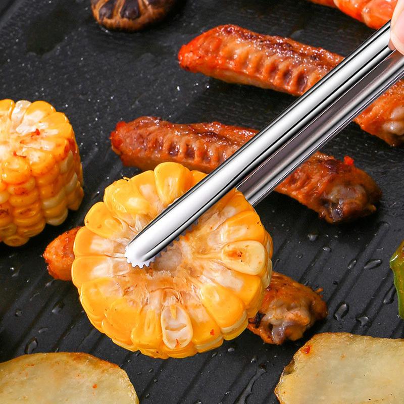 304 Stainless Steel Korean Barbecue Clip Buffet Clip Food Grade Durable Barbecue Steak Clip Household Commercial Food Clip Medium 24CM-1 Piece Utensils Grill 1