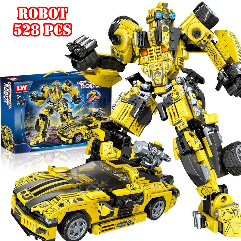 [528 CHI TIẾT] BỘ ĐỒ CHƠI XẾP HÌNH Mô Hình ROBOT Transformer Bumblebee - Lắp Ráp Robot Người Máy Biến Hình