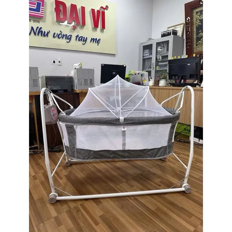 Nôi Điện Tự Động Mẫu Mới Nhất Tặng Lưới Em Bé Và Màn Nôi Bảo Hành Bảo Trì Trọn Đời Võng