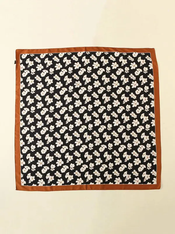 Floral Print Contrast Binding Scarf, Trendy Elegant Printed Bandana For Women For Daily Life, Versatile Scarf For Daily Wear, Windproof Sunscreen Headscarf Head Wrap 2