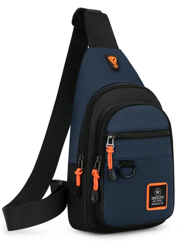 Durable Men's Casual Large Capacity Chest Bag, Multi-functional Sling Bag for Daily Commuting, Casual Trendy Versatile High-quality Daily Commuting Bag 4