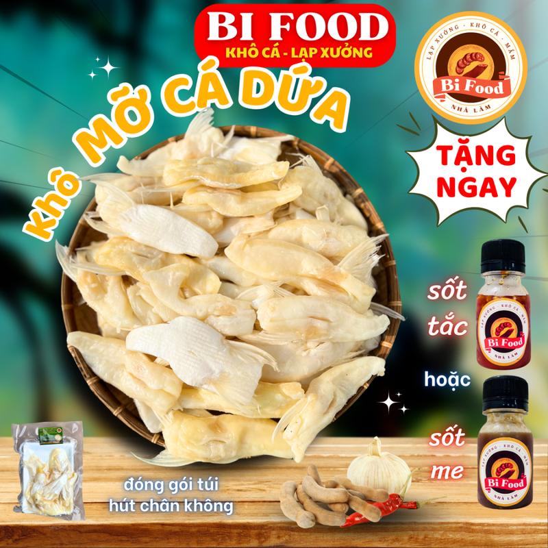 Khô ức mỡ cá dứa 500G BIFOOD Ức bụng cá dứa 3 nắng vị vừa ăn Tặng kèm sốt me - Chiên giòn chấm mắm me bắt cơm
