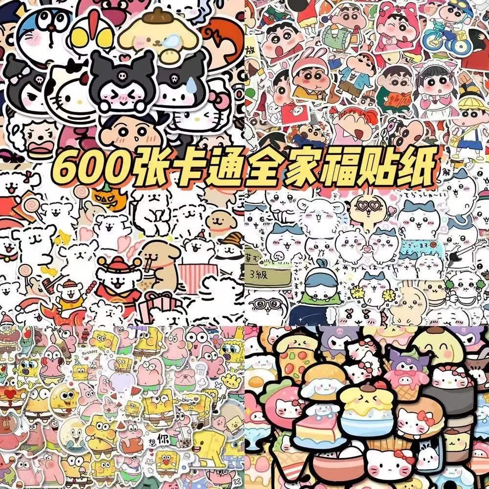 Miếng Dán Hoạt Hình Dễ Thương, Sanrio Biểu Cảm Ji, Dòng Chó chó Con Hello Kitty, Bọt biển trang trí, 600 Miếng Dán, Bộ sưu tập 1669 người, Thích hợp cho năm 2025, Bán Chạy
