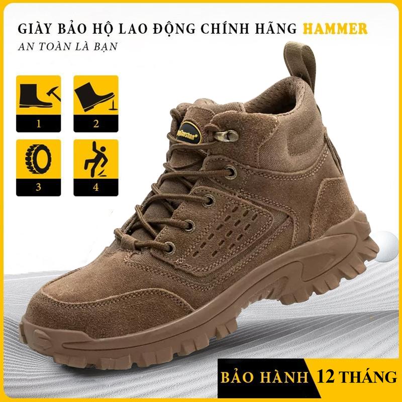  Giày Bảo Hộ Lao Động Cao Cổ Da Lộn - Hammer   Mũi Thép   Đế Giày Chống Đinh   Thiết Kế Đẹp Mắt   Cách Điện   Chống Trơn Trượt   An Toàn Bảo Hộ   Siêu Bền   Thời Trang 